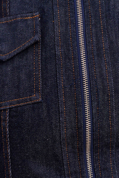Cierra Cinched Jacket Top - Washed Indigo Blue