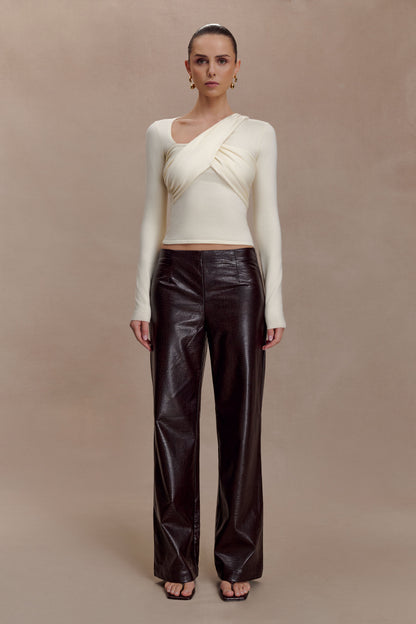 Kaylen Knit Long Sleeve Top - Ivory