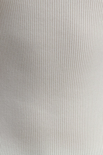 Diya Ribbed Sleeveless Top With Wire Hem - Ivory