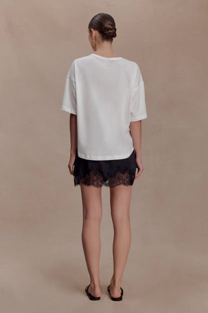 Nina Lace And Satin Mini Skirt - Black