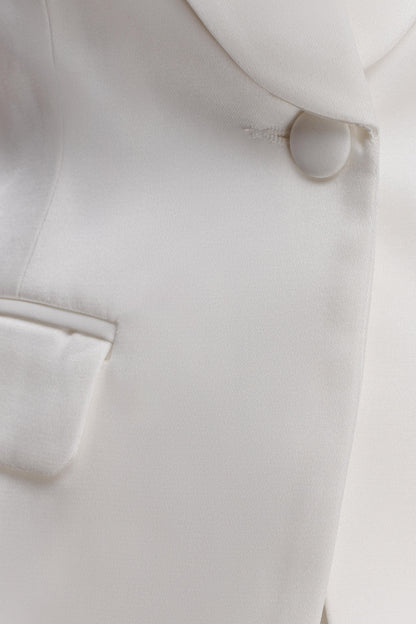 Kylie Oversized Satin Blazer - Ivory
