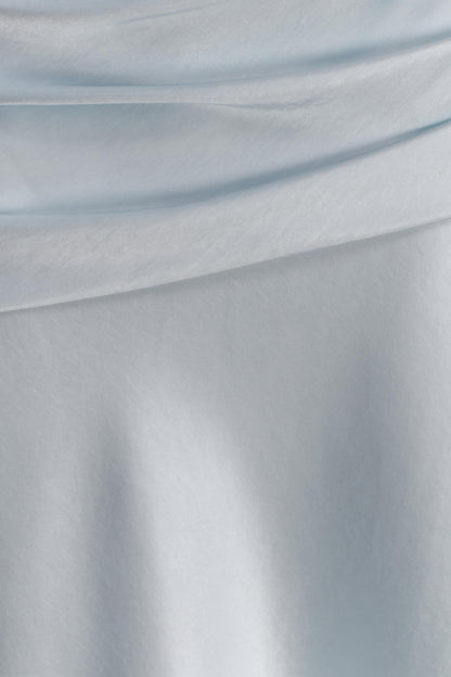 Sarah Strapless Maxi Dress With Waist Tie - Ice Blue