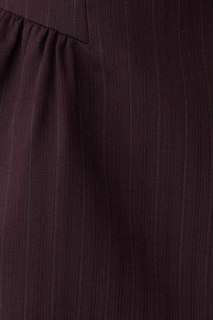 Hallie Boat Neck Mini Dress - Plum Pinstripe