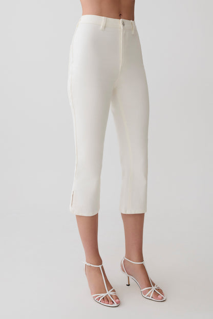 Mary Denim Capris - White
