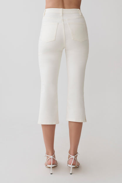 Mary Denim Capris - White
