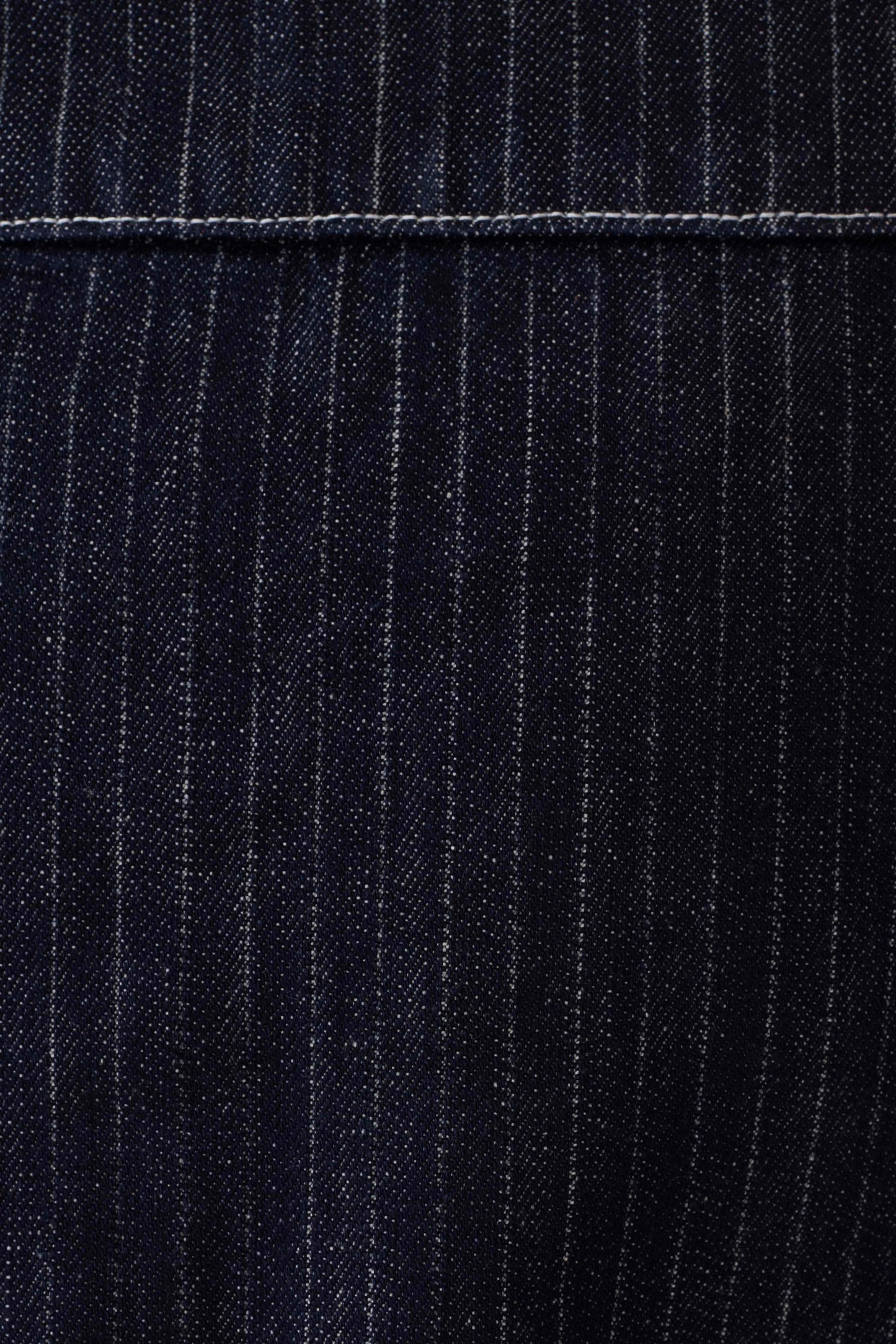 Loraine Mid Rise Denim Mini Skirt - Indigo Pinstripe