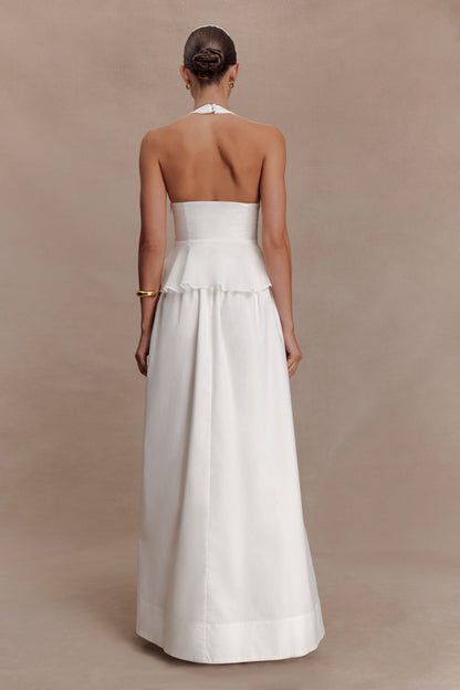 River Gathered Maxi Skirt - White