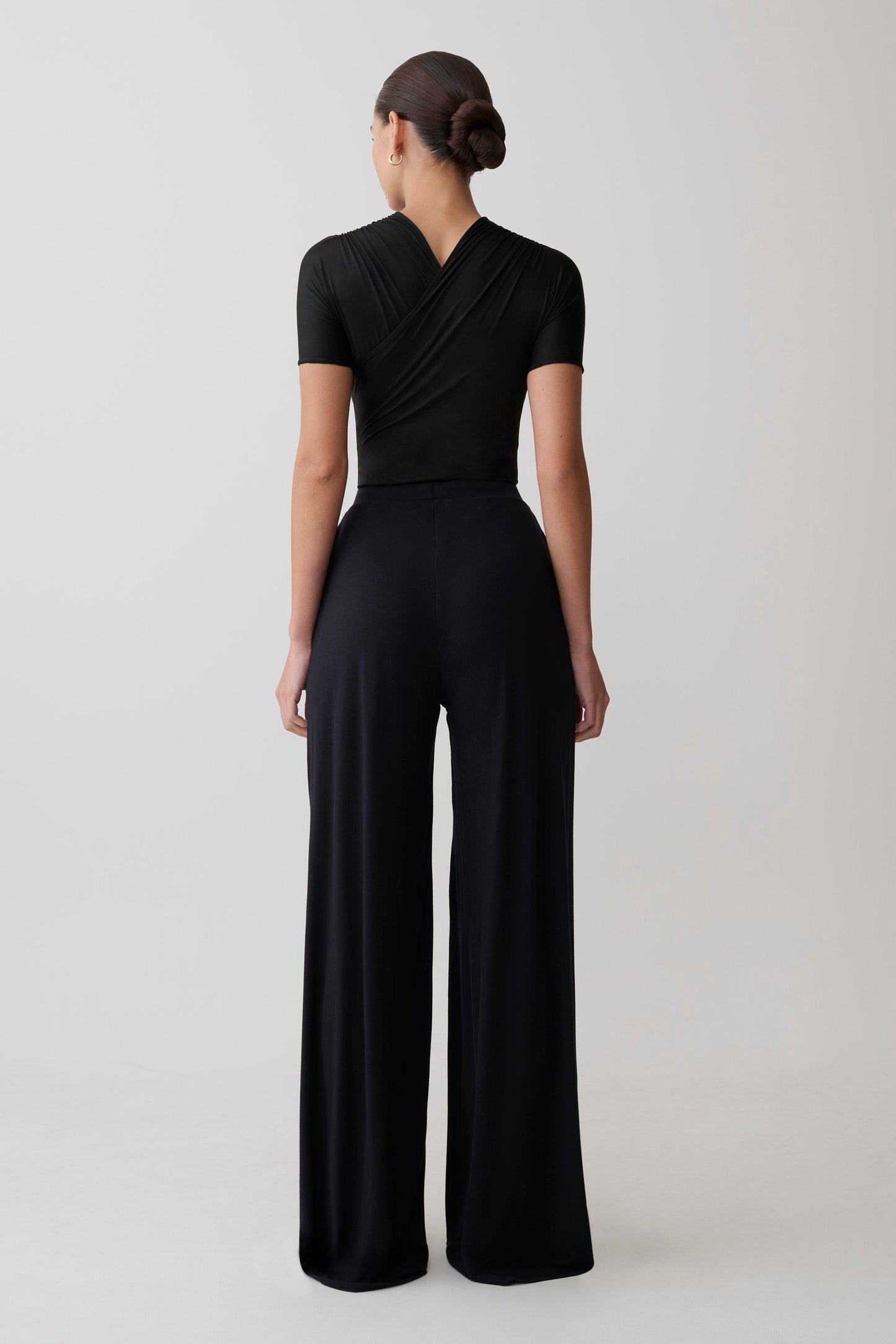 Dewi Wide Leg Modal Pants - Black