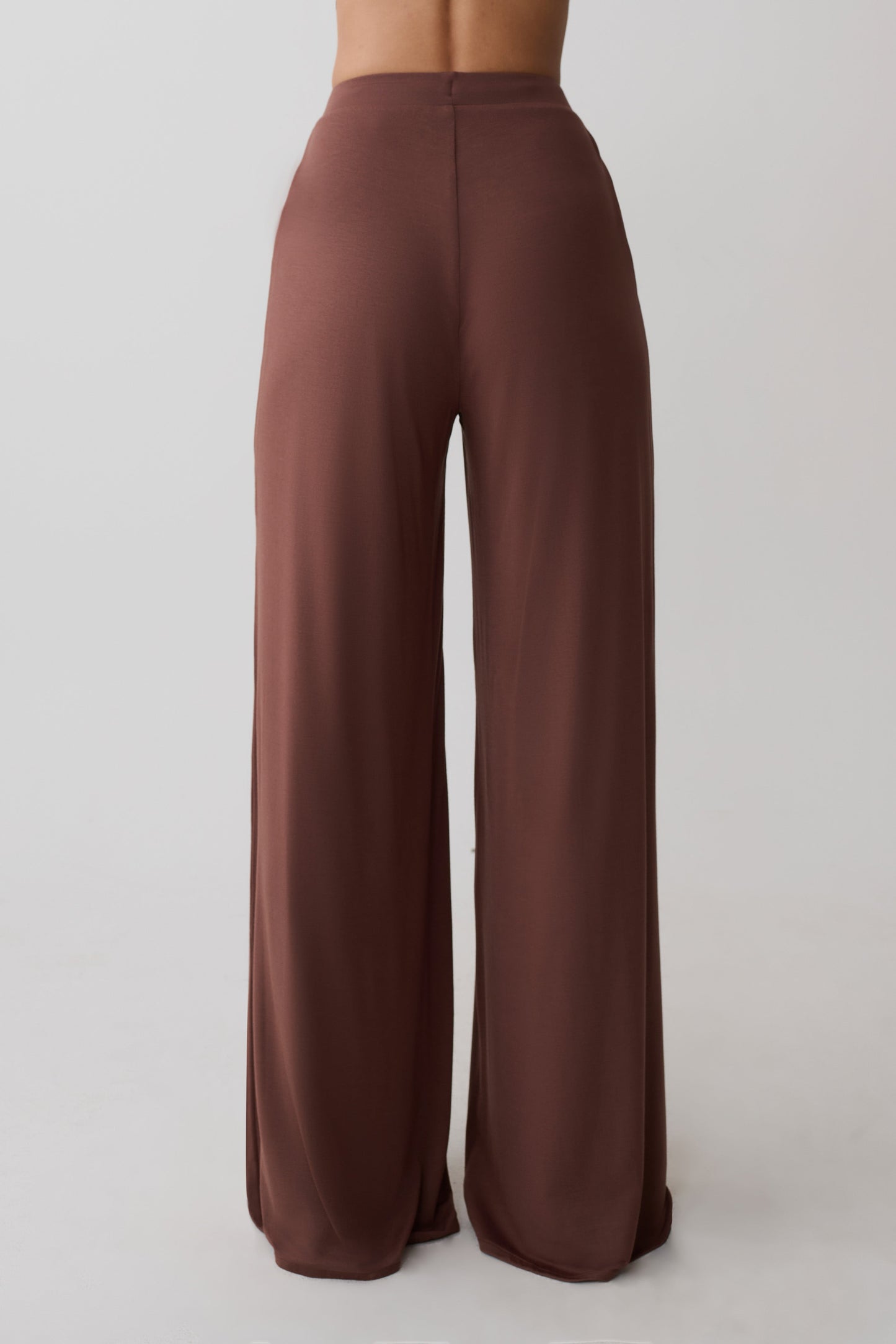 Dewi Wide Leg Modal Pants - Chocolate