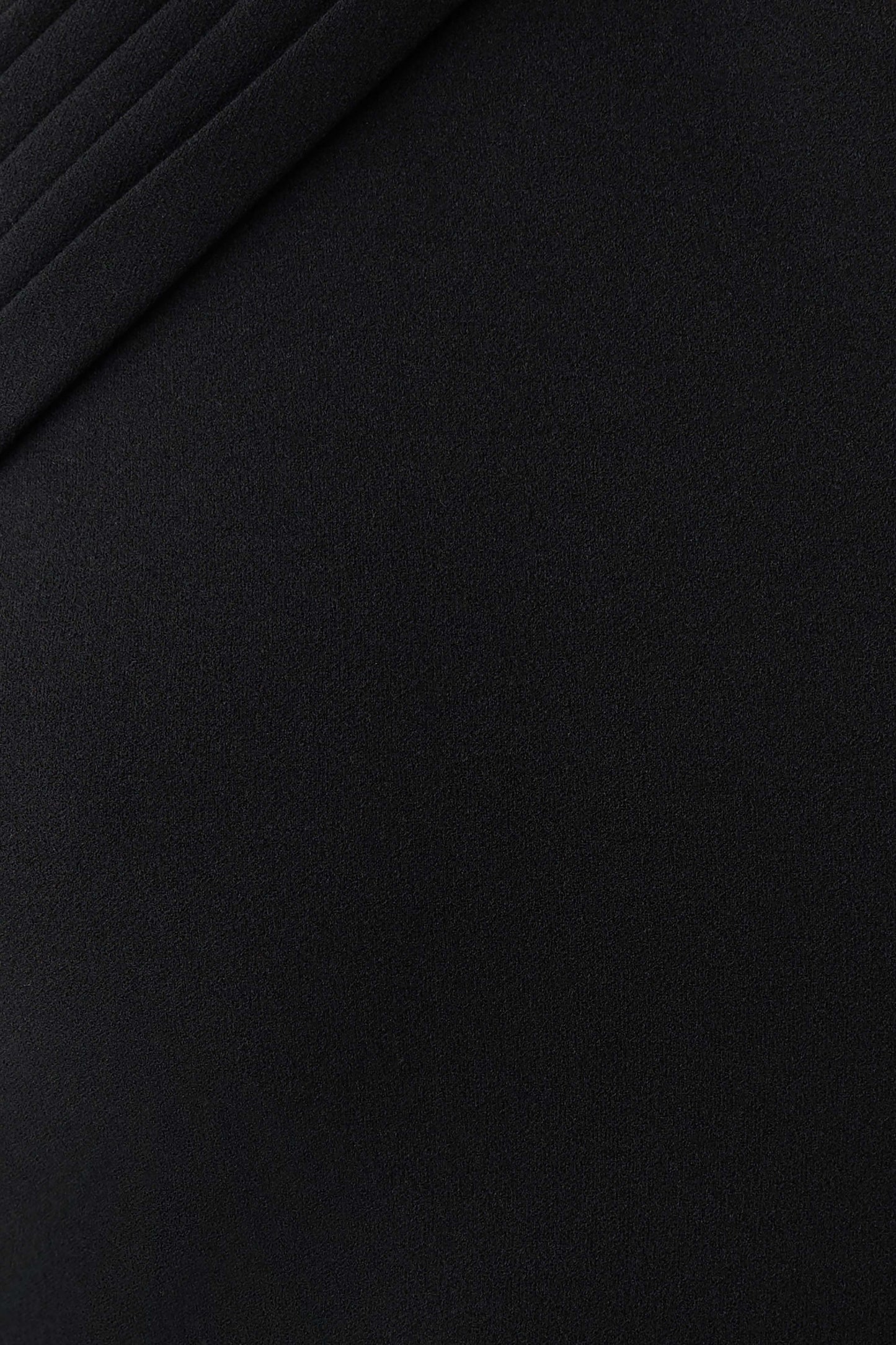Sable Crossover Crepe Midi Dress - Black
