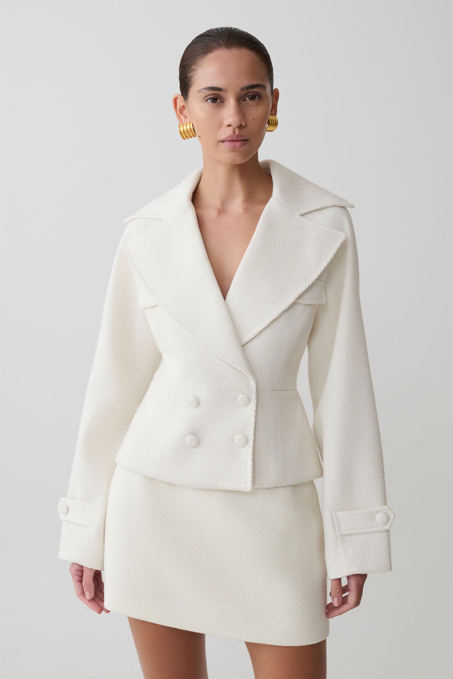 Elara Suiting Mini Skirt - Ivory