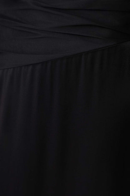 Serena Strapless Taffeta Maxi Dress - Black