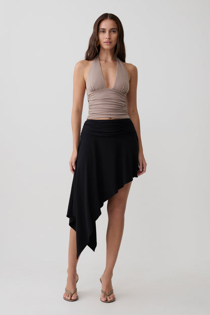 Peregrine Modal Gathered Halter Top - Neutral