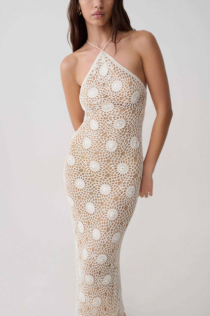 Sam Halter Hand Crochet Maxi Dress - Ivory