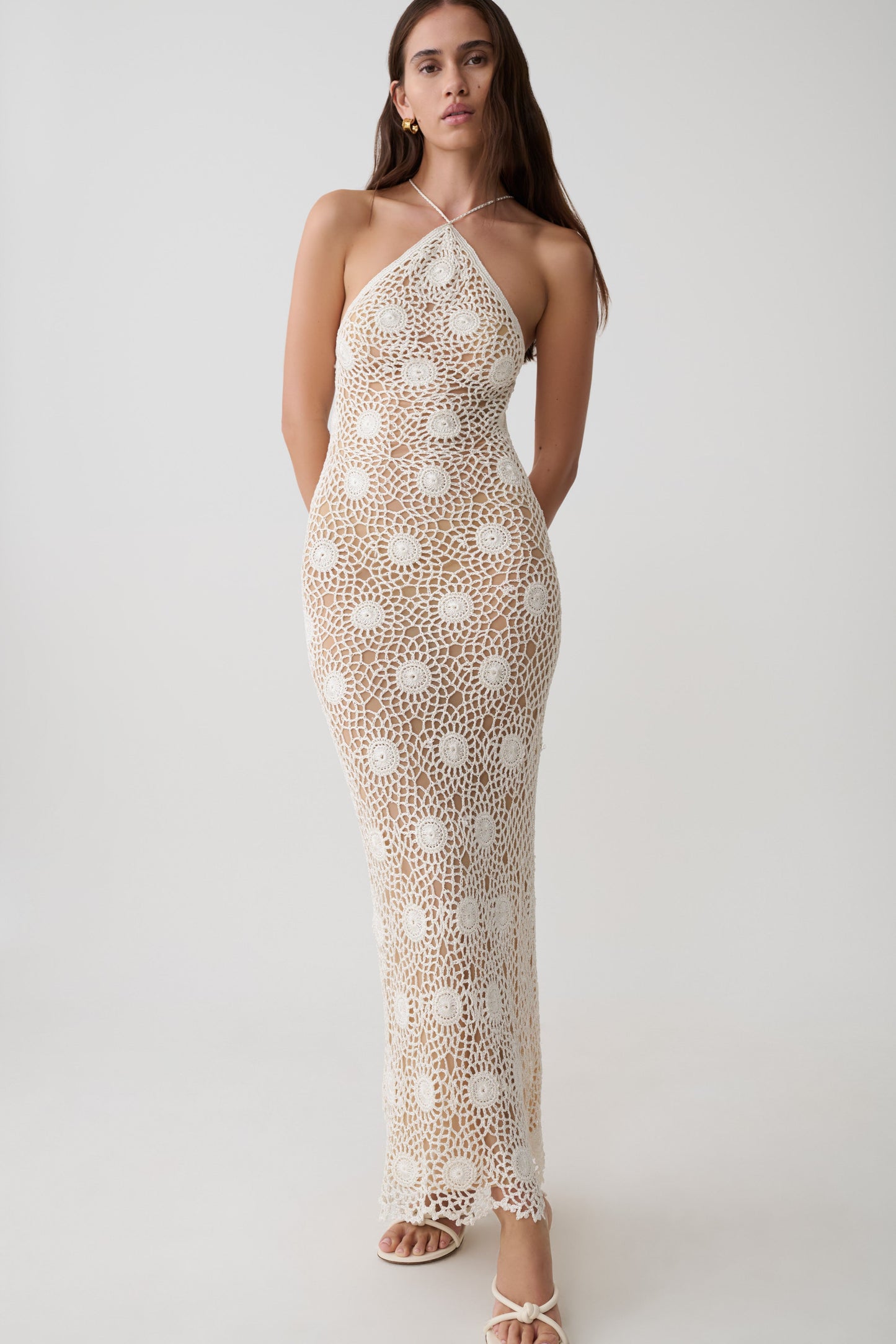 Sam Halter Hand Crochet Maxi Dress - Ivory