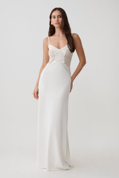 Bray Knit & Lace Maxi Dress - Ivory