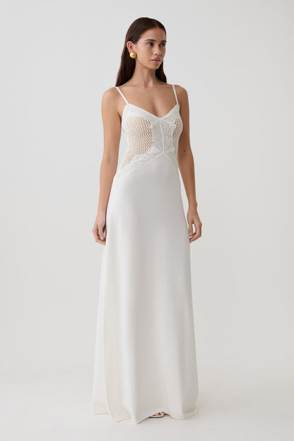 Bray Knit & Lace Maxi Dress - Ivory