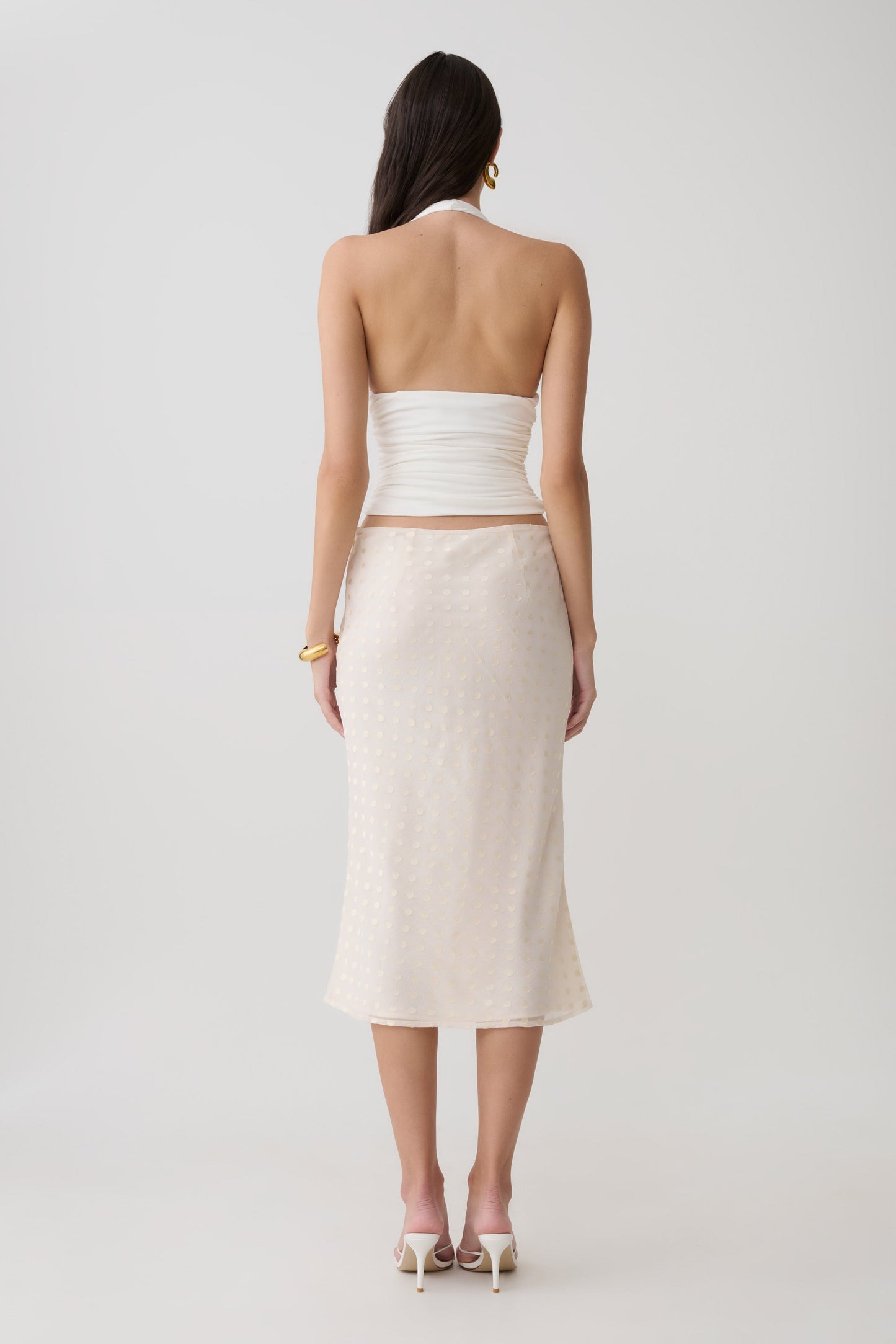 Lilah Devore Midi Skirt - Ivory