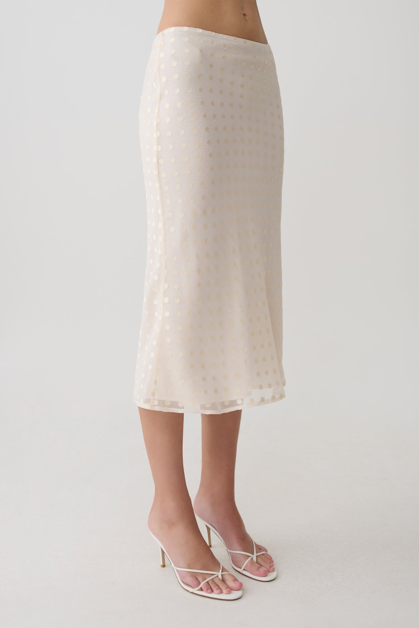 Lilah Devore Midi Skirt - Ivory
