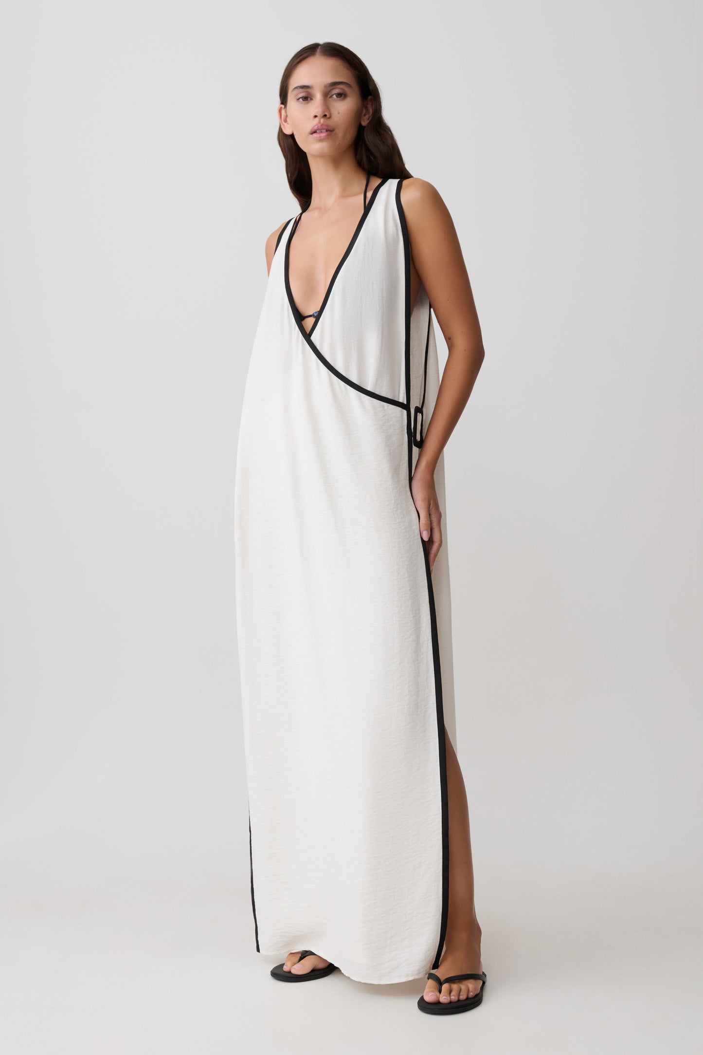 Arcadia Crossover Coverup Maxi Dress - White
