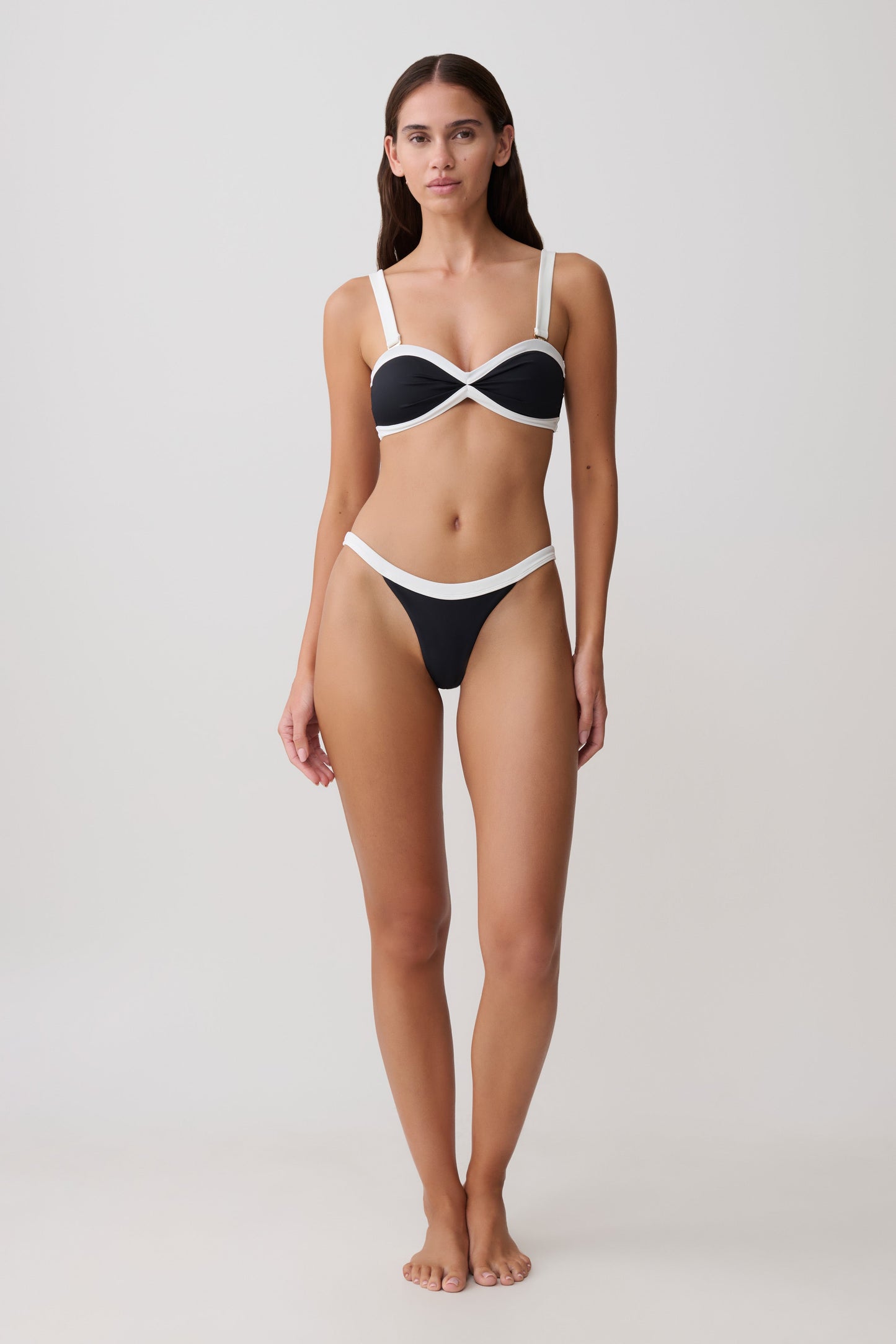 Isla Brazilian Bikini Bottom - Black/White