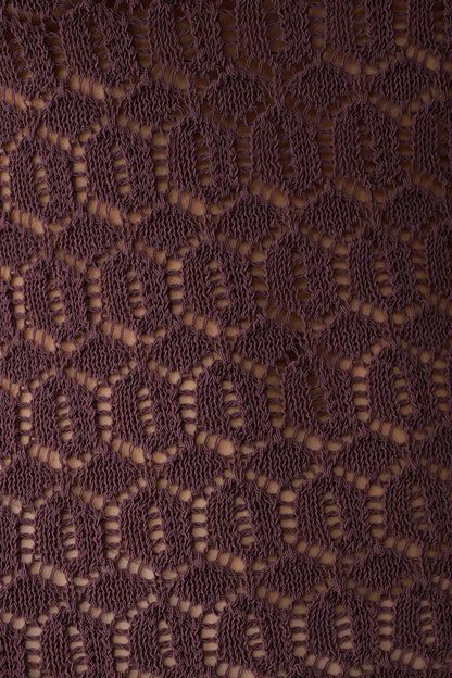 Cherly Knit Crochet Mini Dress - Chocolate