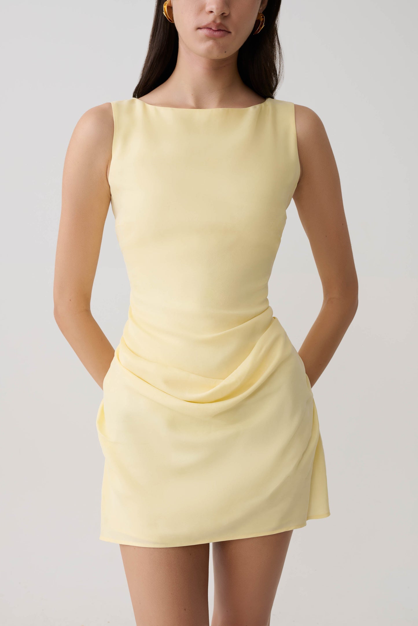 Bexley Draped Mini Dress - Butter