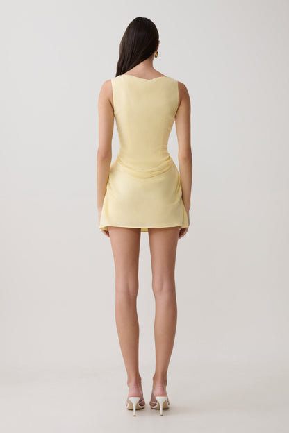 Bexley Draped Mini Dress - Butter