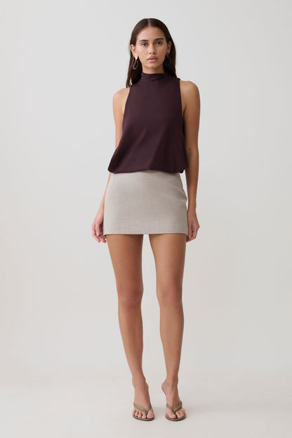 Laurelle Sleeveless Modal Draped Bodysuit - Chocolate
