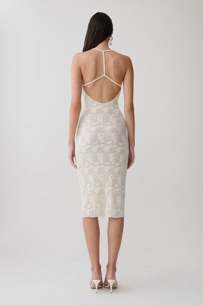 Ambrose Lace Midi Dress - Ivory