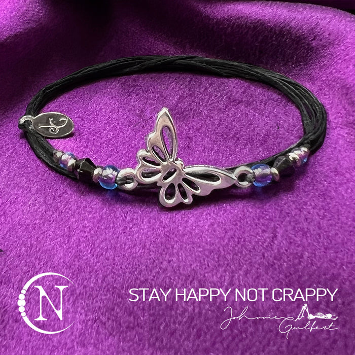 3 Piece Stay Happy Not Crappy NTIO Bracelet/Choker Bundle by Johnnie Guilbert