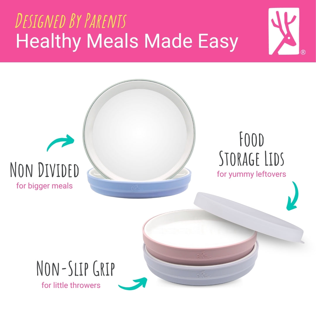 7.8"/20cm Porcelain Plate Non-Divided with Silicone Sleeves + Lids