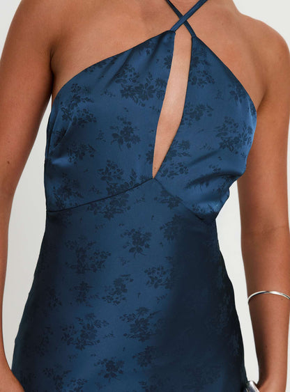 Limosina Halter Maxi Dress Navy