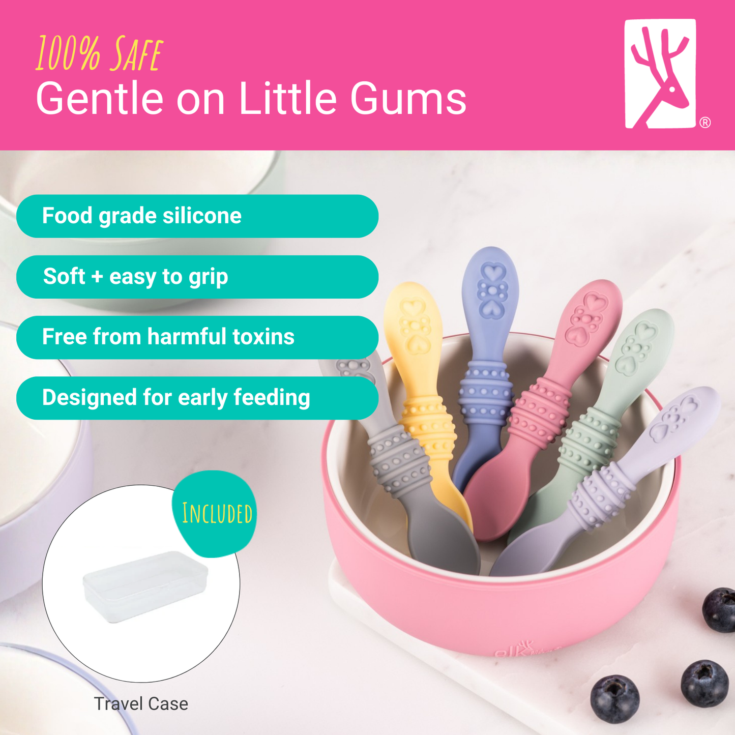Baby Silicone Spoons | First Stage Infant Spoons