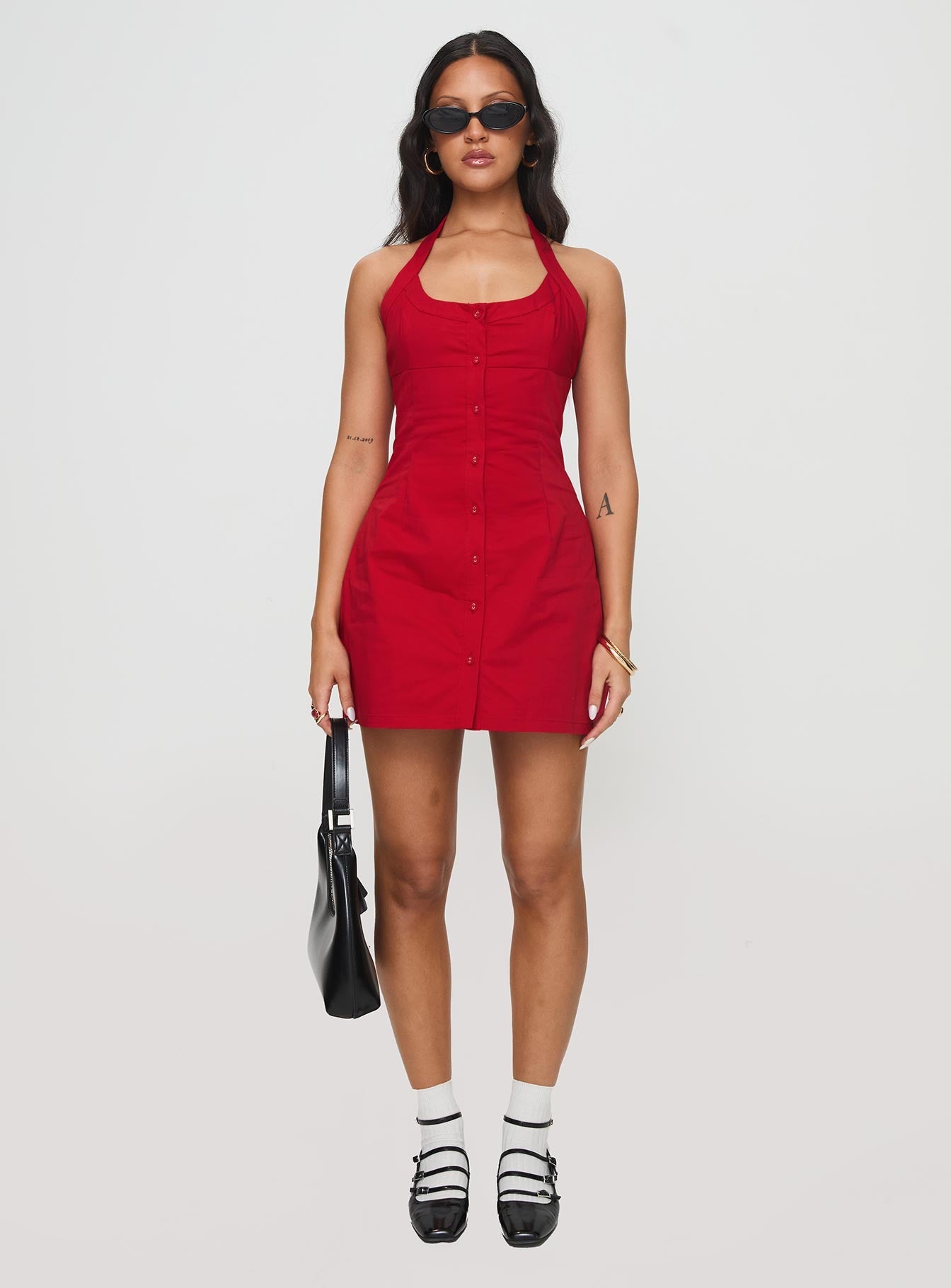 Mallorie Halter Mini Dress Red Tall