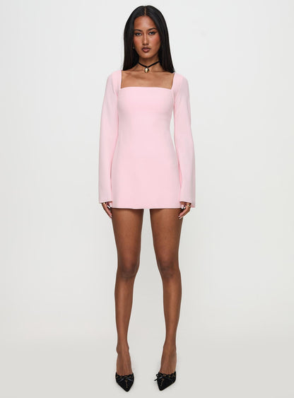 Bombshell Long Sleeve Mini Dress Pink