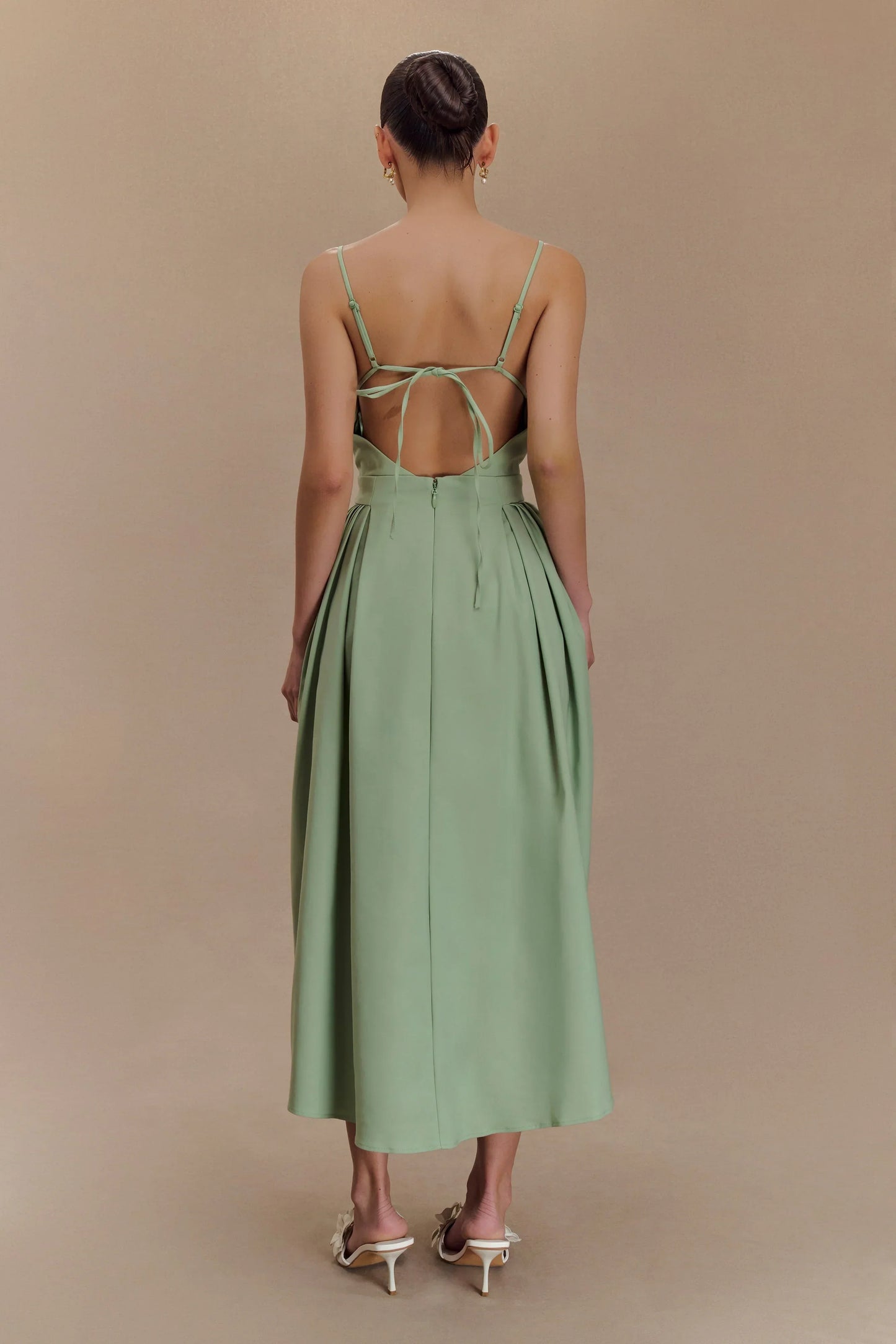 Rebecca Cotton Midi Dress - Basil