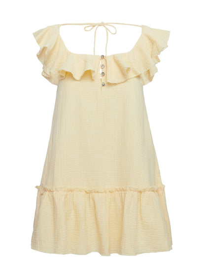 Alicen Frill Mini Dress Yellow