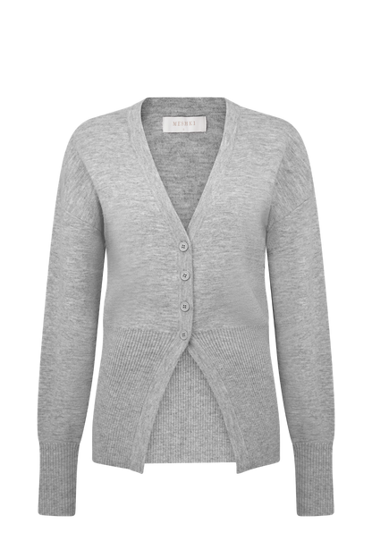 Alexia Buttoned Oversized Cardigan - Grey Marle