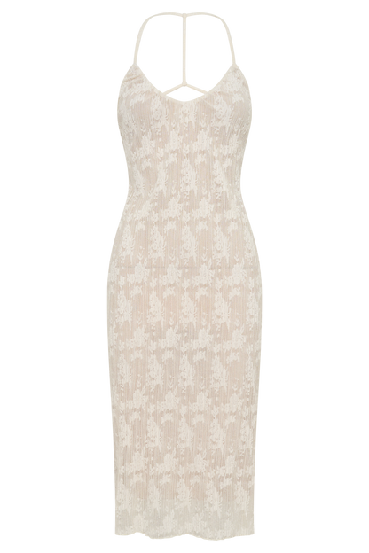 Ambrose Lace Midi Dress - Ivory