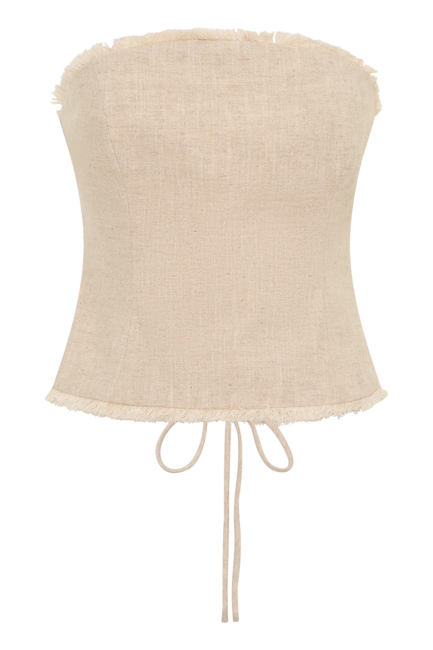 Annie Strapless Tie Back Linen Top - Natural