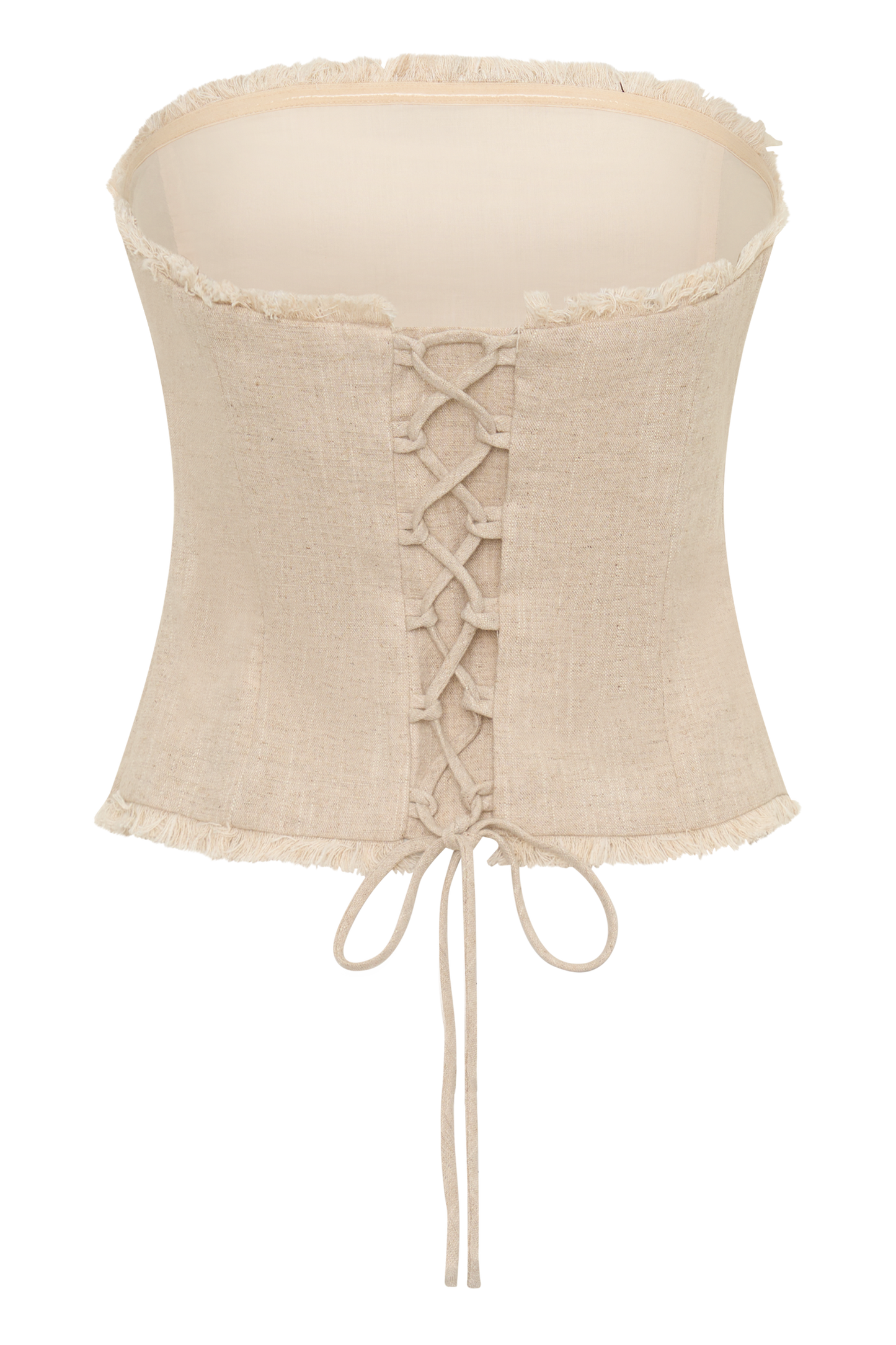 Annie Strapless Tie Back Linen Top - Natural
