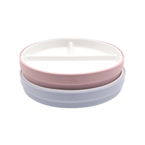 7.8"/20cm Porcelain White Divided Plates with Silicone Sleeves