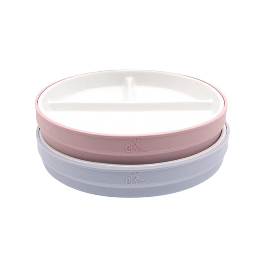 7.8"/20cm Porcelain White Divided Plates with Silicone Sleeves