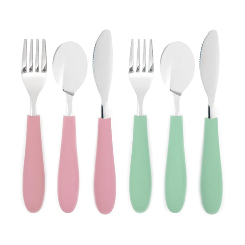 Kids Stainless Steel Spoon + Fork + Knife with Silicone Handle (4 years+) | 6 pieces