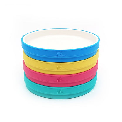 7.8"/20cm Porcelain White Non-Divided Plates with Silicone Sleeves