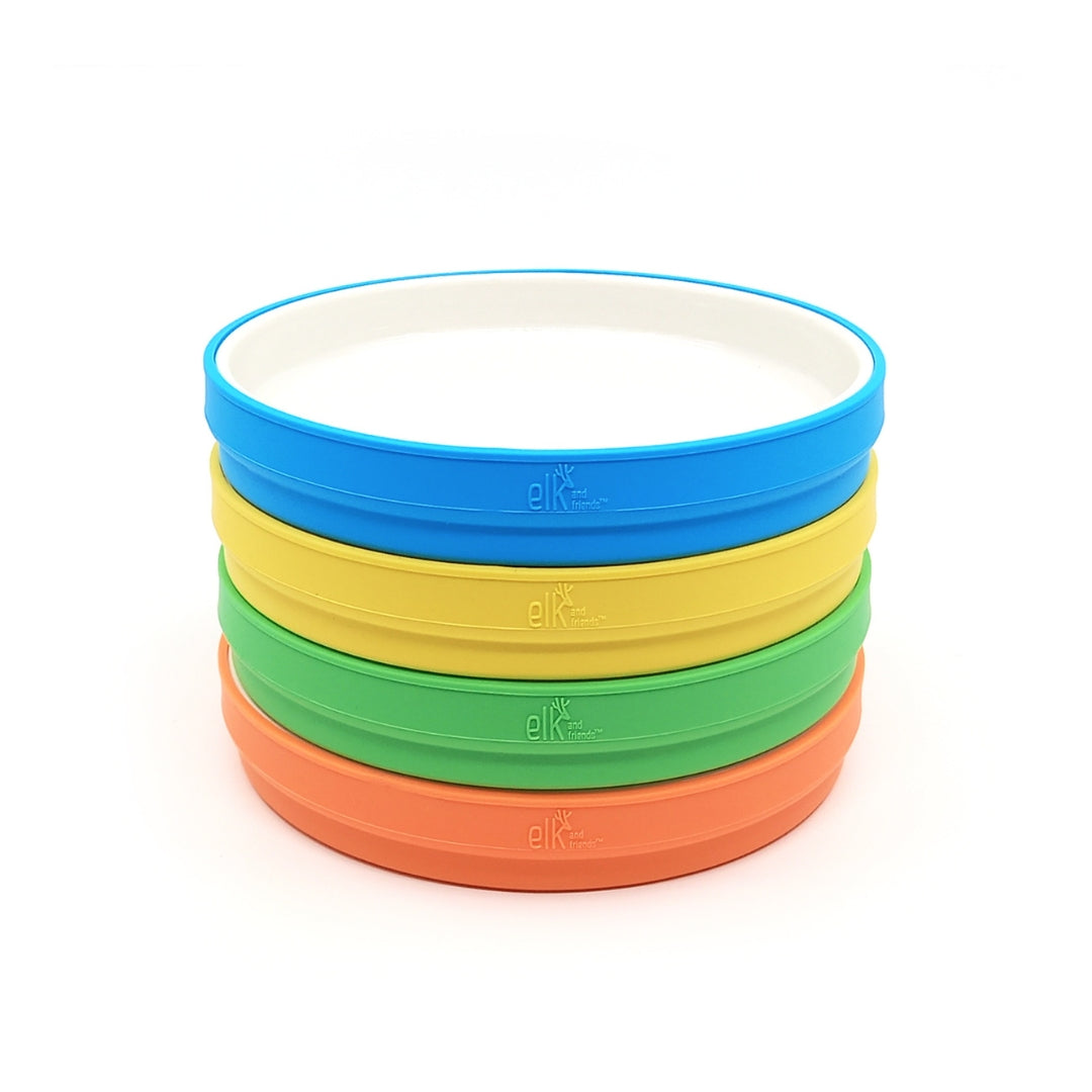 7.8"/20cm Porcelain White Plates with Silicone Sleeves