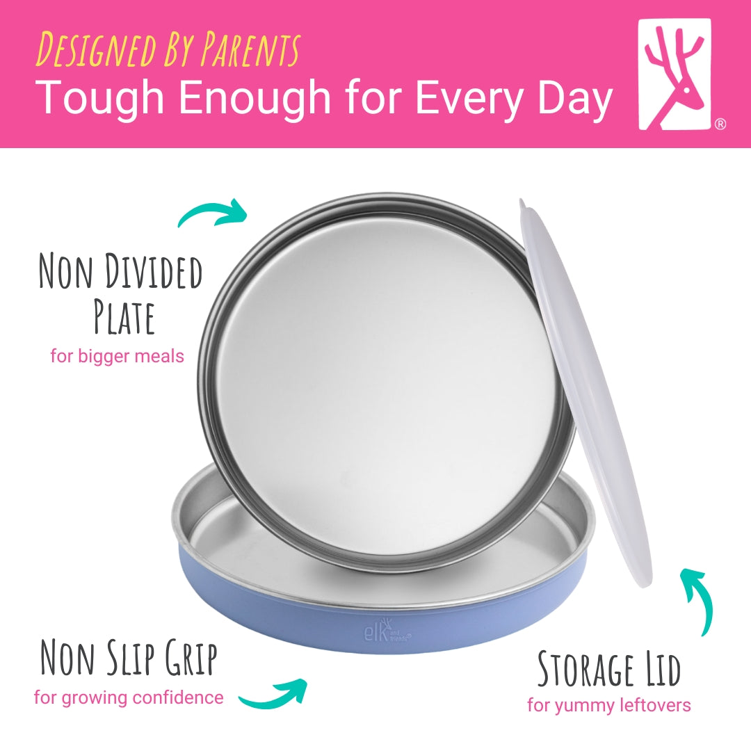 7.8" Stainless Steel Non-Divided Plates with Normal Sleeve (Sage/Blush/Lilac/MistyBlue)