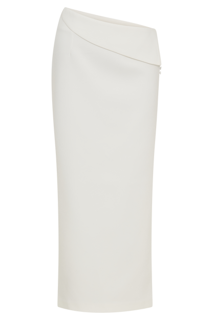 Astrid Suiting Midi Skirt - White