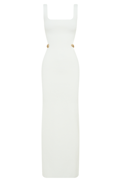 Alysanne Cut Out Knit Maxi Dress - White